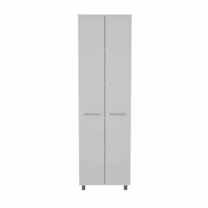 78" Modern White Pantry Cabinet with Two Full Size Doors