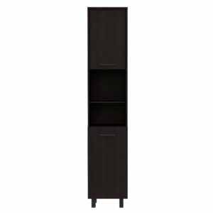 78" Modern Black Sleek and Tall Pantry Cabinet