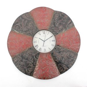 30" Novelty Red And Black Glass Analog Wall Clock