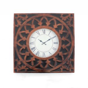 23" Square Bronze Glass Analog Wall Clock