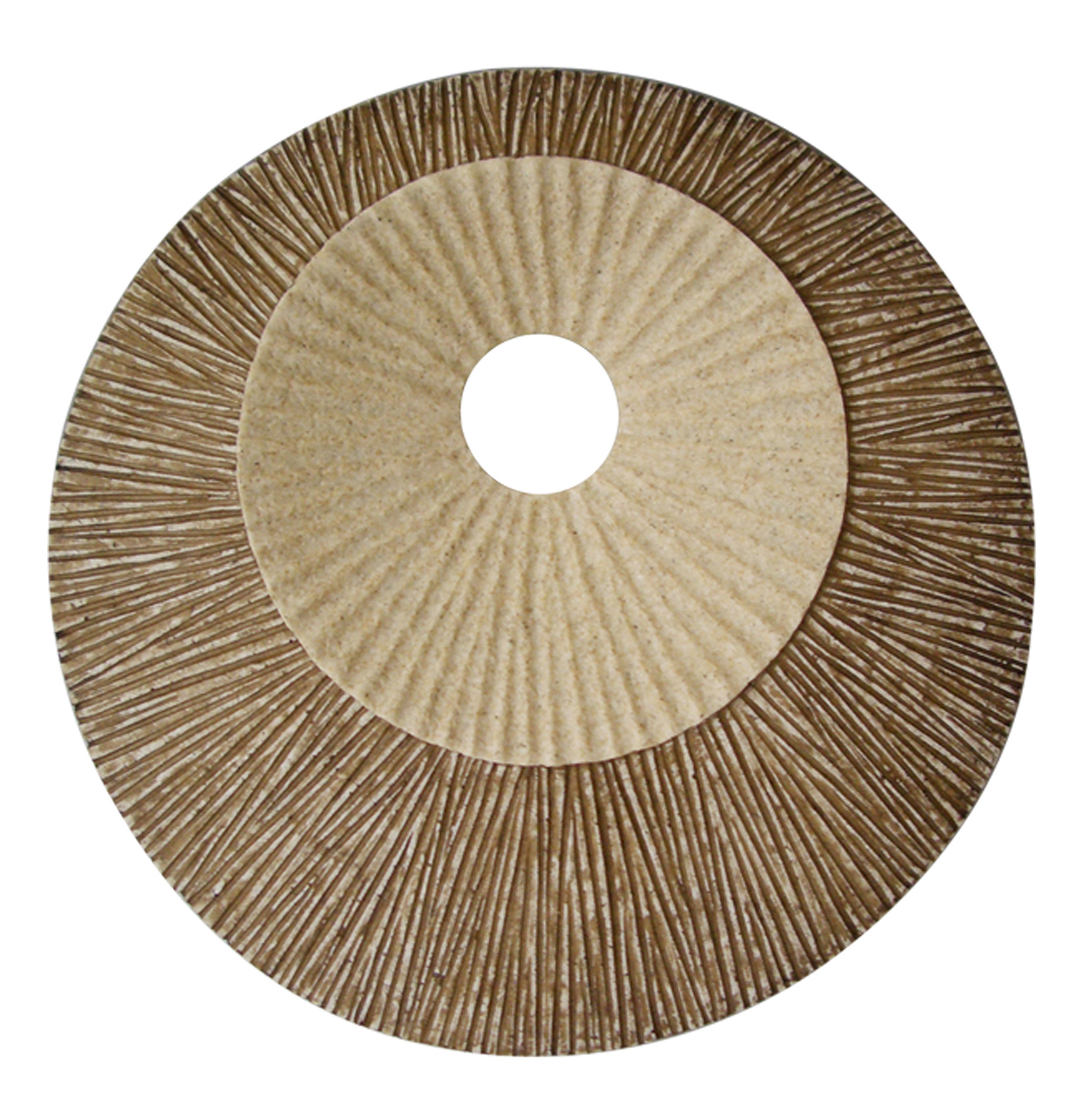 27" X 27"X 3" Brown Round Double Layer Ribbed  Wall Plaque