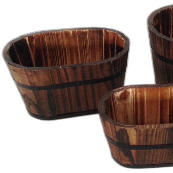 1" X 10" X 7" Brown, Wood Garden Planter - 3 Piece - Image 3