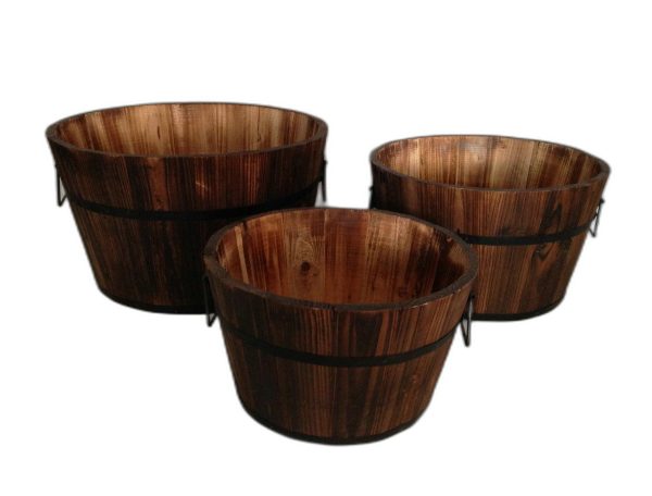 1 X 15 X 1 Brown Wood Garden Planter  3 Piece - Image 2