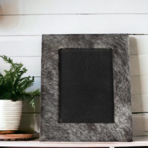 4" x 6" Gray Cowhide Tabletop Picture Frame