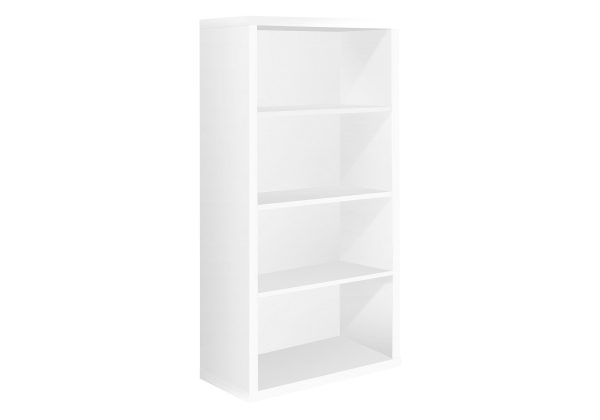 White Wood Adjustable Four Tier Bookcase - Image 2