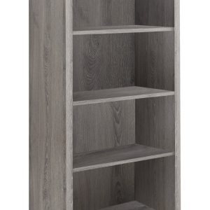 48" Dark Taupe Wood Bookcase