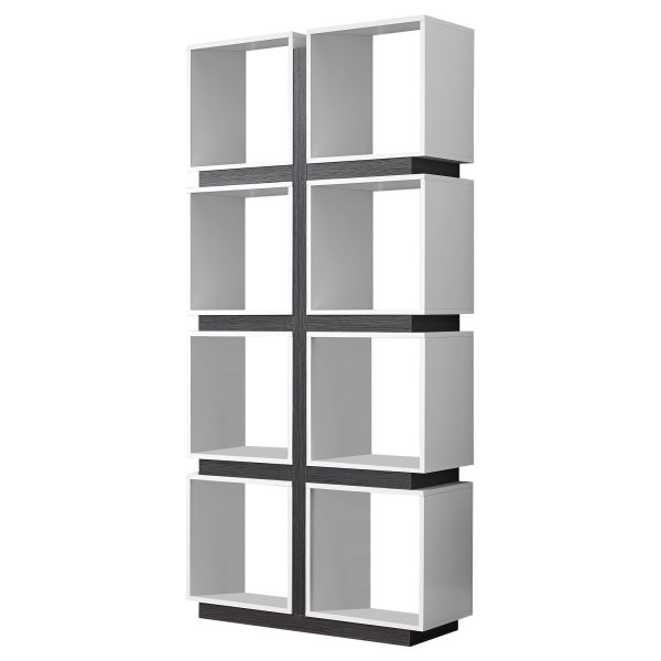 71" White Wood Eight Tier Cube Bookcase - Image 3