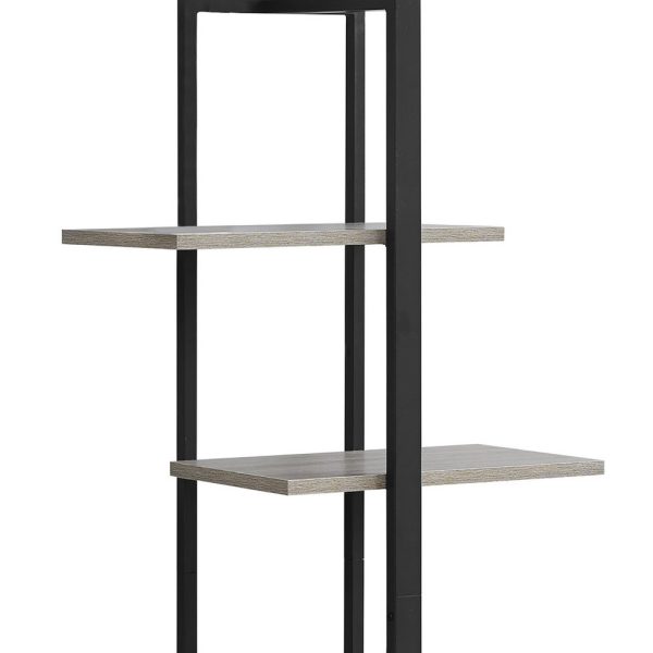 60" Taupe Metal Etagere Bookcase - Image 3