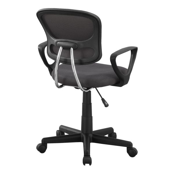 White Polyester Seat Swivel Adjustable Task Chair Mesh Back Plastic Frame - Image 2