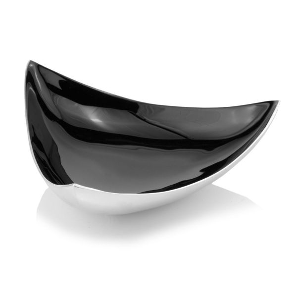 14" Black and Silver Aluminum Triangular Bowl - Image 3