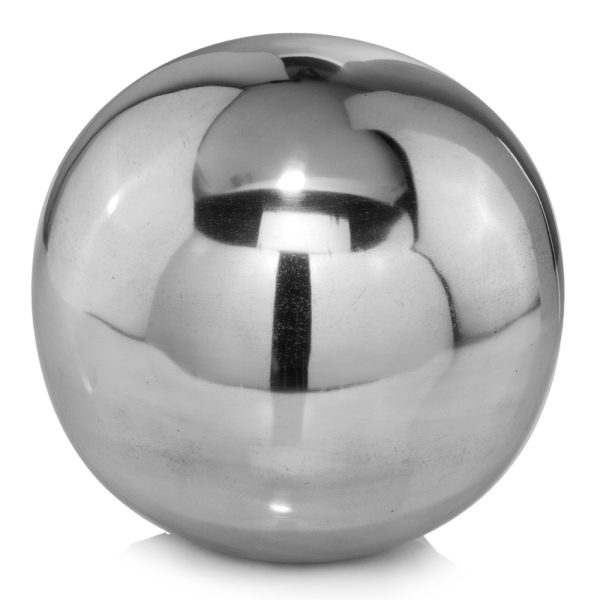 3" Silver Metal Decorative Orb - Image 3