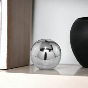 4" Silver Buffed Aluminum Decorative Orb