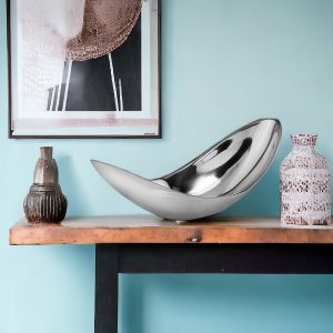 13" Aluminum Modern Twisted Centerpiece Bowl