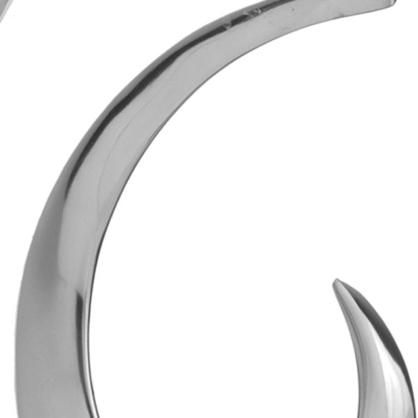 18" Black and Silver Buffed Aluminum Tabletop Sculpture - Image 3