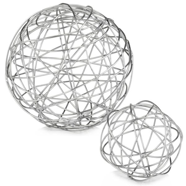7" X 7" X 7" Silver Large Wire Sphere - Image 3