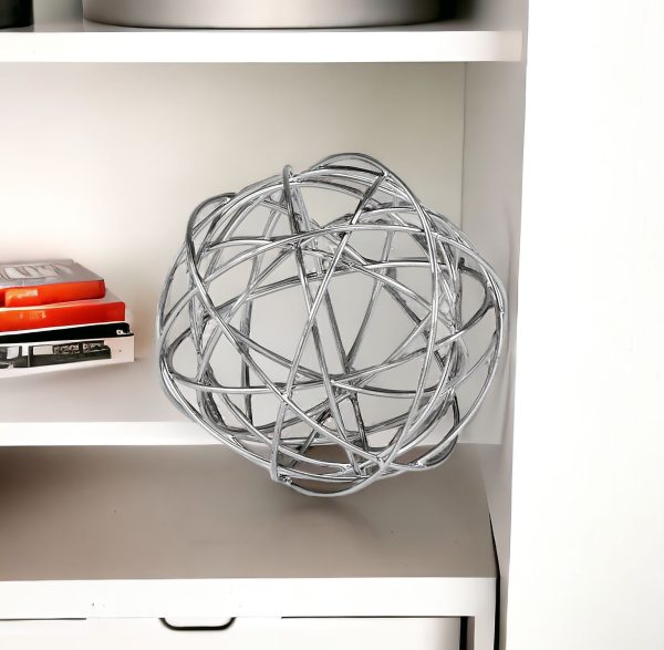 7" X 7" X 7" Silver Large Wire Sphere - Image 2