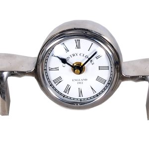 3" Novelty Nickel Metal And Glass Analog Wall Clock