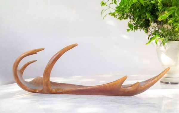 12" Brown Antler Resin Serving Tray - Image 2