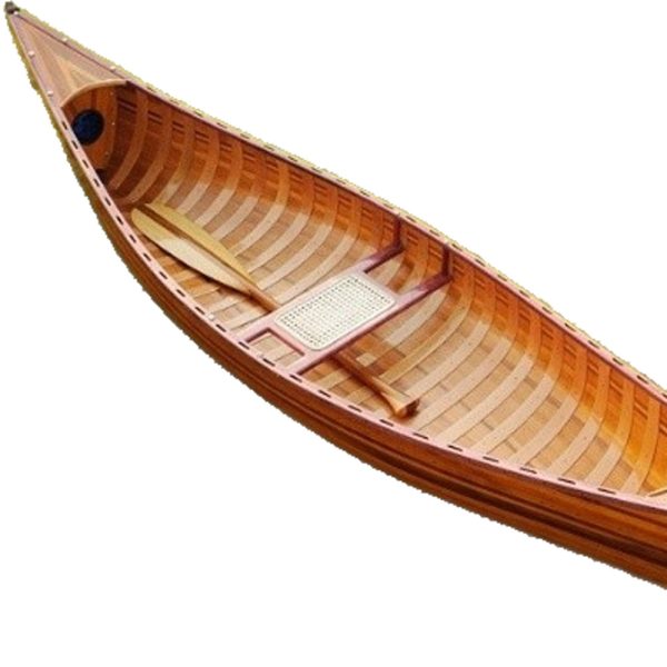 26.25" X 118.5" X 16" Wooden Canoe With Ribs Curved Bow - Image 2