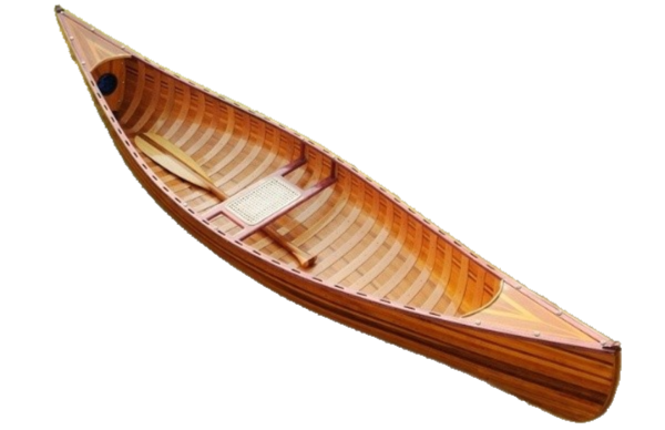 26.25" X 118.5" X 16" Wooden Canoe With Ribs Curved Bow - Image 3