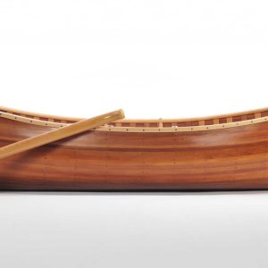 20.25" X 70.5" X 15" Wooden Canoe With Ribs Matte Finish