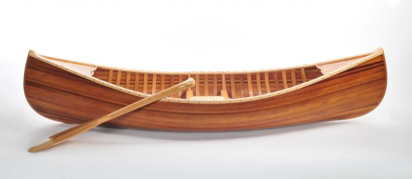 20.25" X 70.5" X 15" Wooden Canoe With Ribs Matte Finish - Image 2