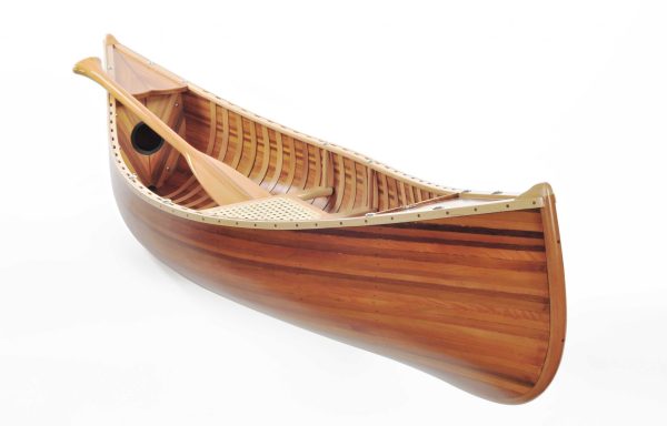 20.25" X 70.5" X 15" Wooden Canoe With Ribs Matte Finish - Image 3