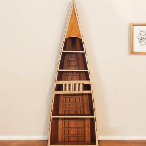 21" Wood Brown Solid Wood Six Tier Boat Bookcase