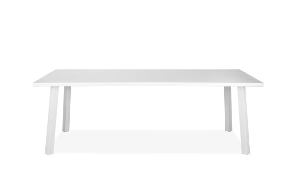 87" White Aluminum Outdoor Dining Table - Image 2