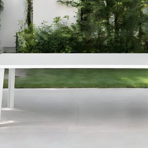 87" White Aluminum Outdoor Dining Table