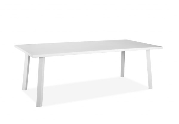 87" White Aluminum Outdoor Dining Table - Image 3