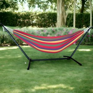 Tropical Stripe Double Classic Two Person Hammock With Stand