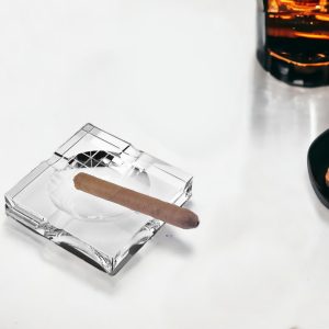 5" Clear Crystal Square Cigar Ash Tray