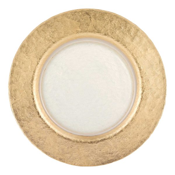 13" Gold Leaf Glass Charger Plate - Image 2