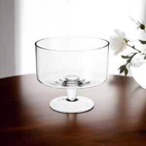 10" Clear Mouth Blown Crystal Round Trifle Bowl