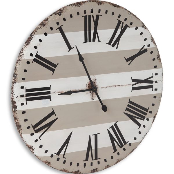 3" Circle Gray And White Wood Analog Wall Clock - Image 2