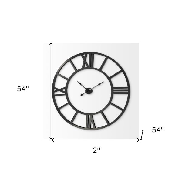 54" Round Xl Industrial Style Wall Clock With Open Face Desing - Image 4