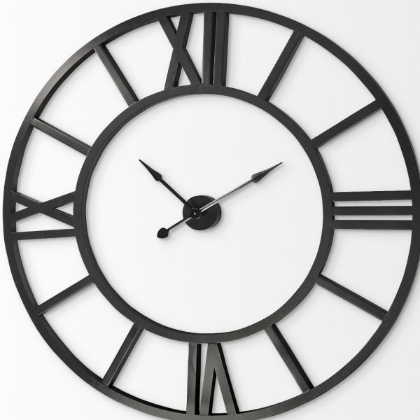 54" Round Xl Industrial Style Wall Clock With Open Face Desing - Image 3