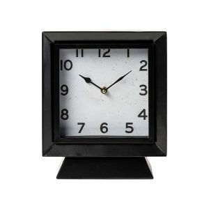 Black Metal Square Desk  Table Clock