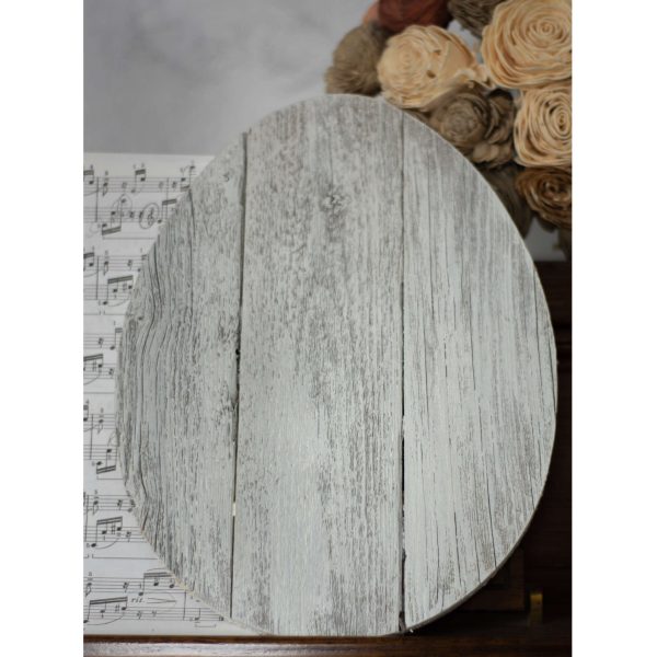 12" Farmhouse White Wwash Wooden Large Egg - Image 3