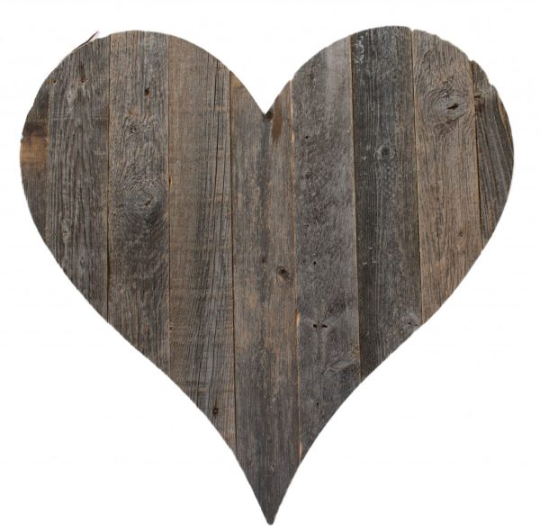 12" Weathered Gray Reclaimed Wood Heart Wall Decor - Image 3