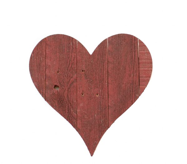 12" Rustic Red Reclaimed Wood Heart Wall Decor - Image 3