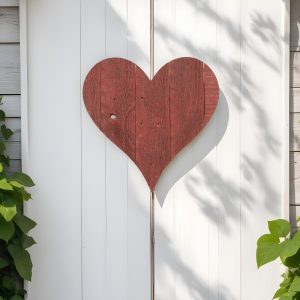 12" Rustic Red Reclaimed Wood Heart Wall Decor