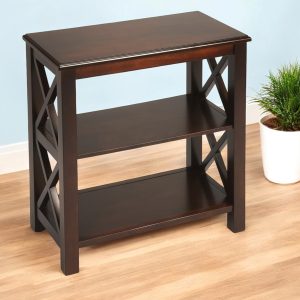 25" Dark Brown Two Tier Standard Bookcase