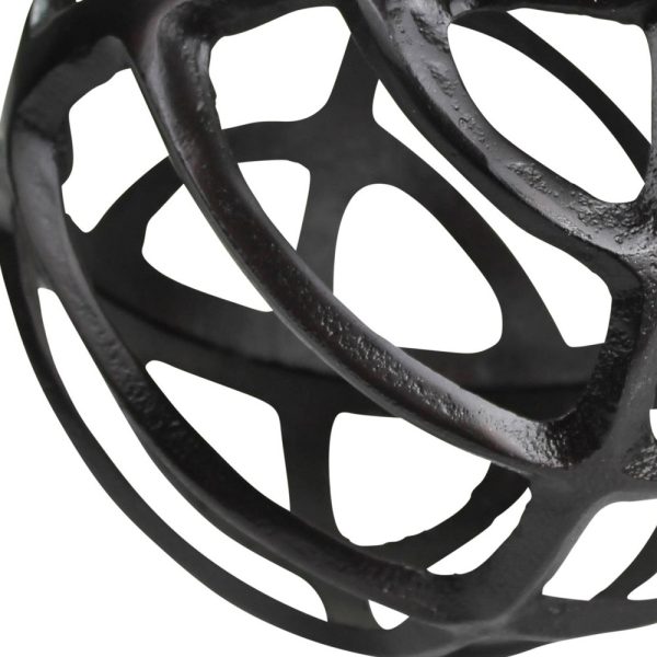 Black Metal Geometric Sphere - Image 2