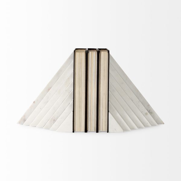 3D Modern Stepped Triangle Marble Bookends - Image 2
