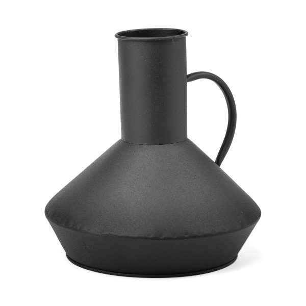 8" Black Metal Decorative Jug Tabletop Sculpture - Image 2