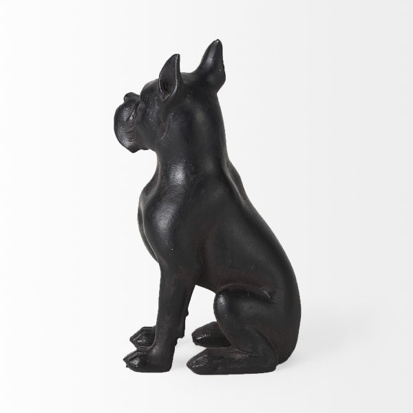 Black Resin Boxer Dog Shaped Decor Piece - Image 3