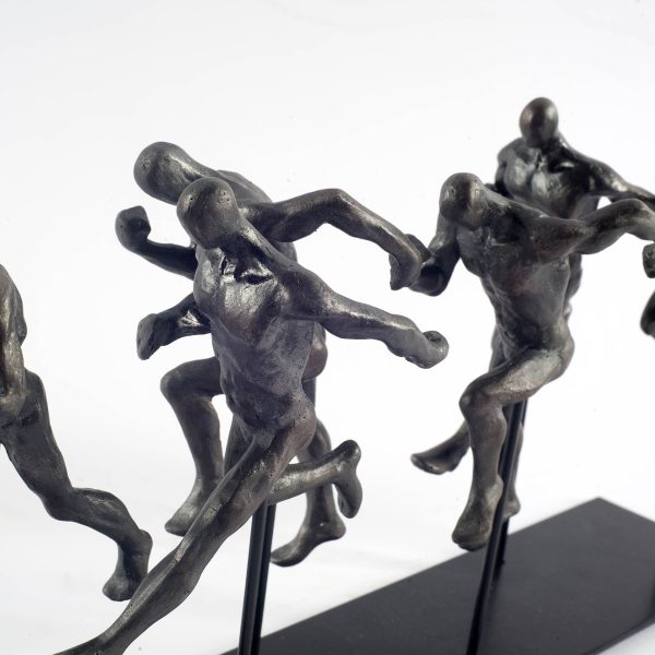 Black Resin Sprinters Sculpture - Image 3