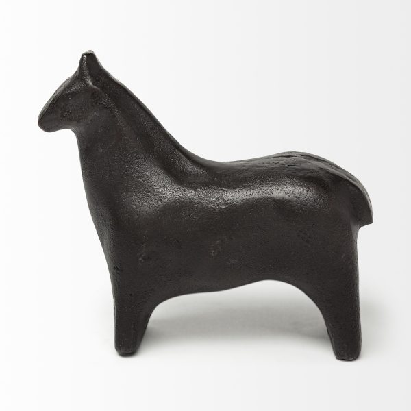 Black Cast Aluminum Horse Shaped Sculpture - Image 3